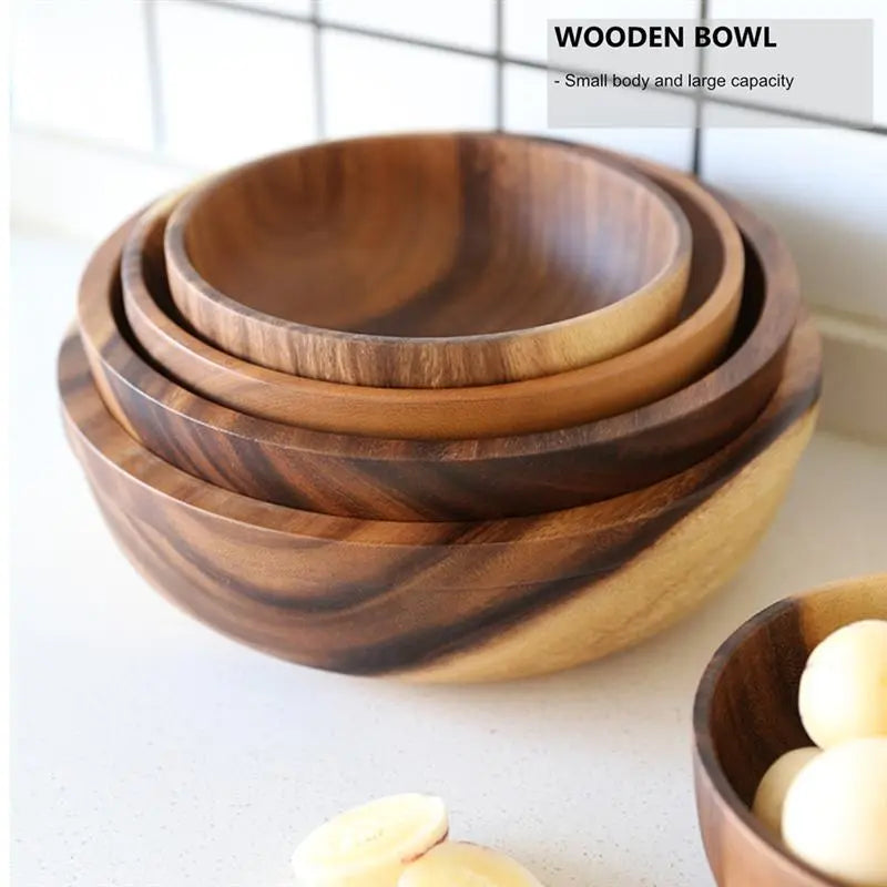 Natural Wooden Fruit or Salad Bowl