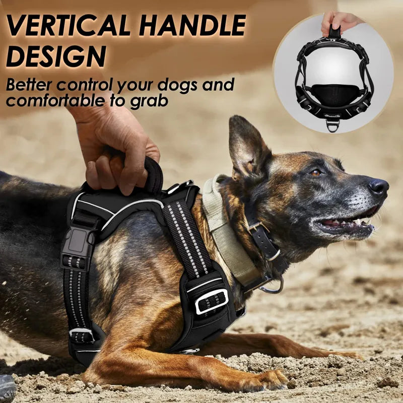 Benepaw Adjustable Soft No Pull No Choke Dog Harness with Easy Control Handle & Reflective Pet Harness