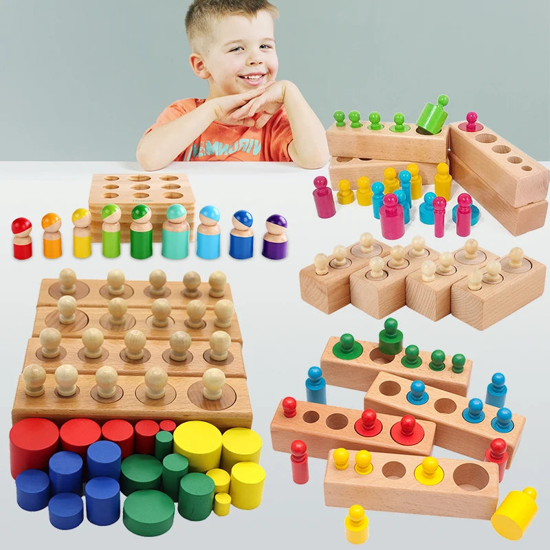 Montessori Educational Development Cylinder Socket Puzzle Toy for Children