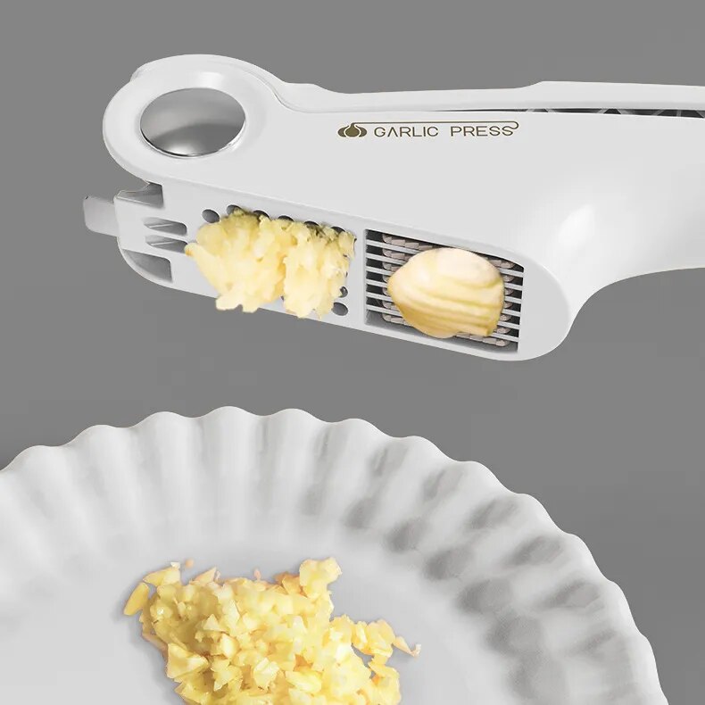 Four-in-One multi-functional manual garlic press