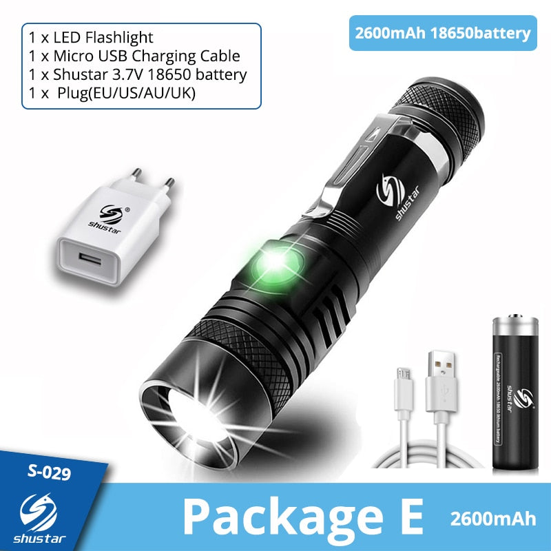 Ultra Bright LED Flashlight Waterproof Zoomable & 4 lighting modes