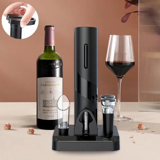 Rechargeable One-Click Electric Wine Bottle Opener with Foil Cutter for Bar Wine Lover