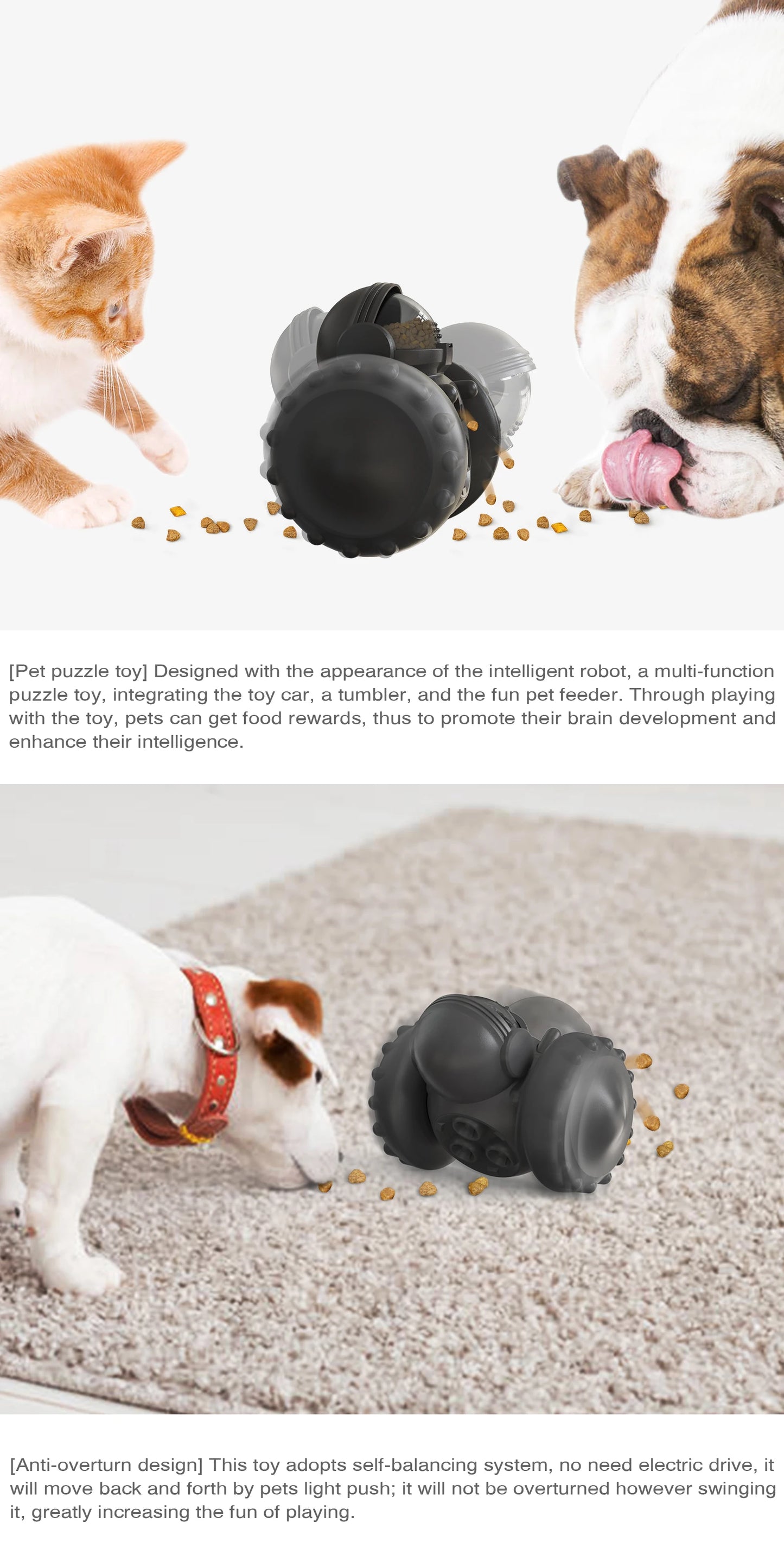 PawPartner Dog/Cat Tumbler Food Dispenser Interactive Toys Increases Pet IQ