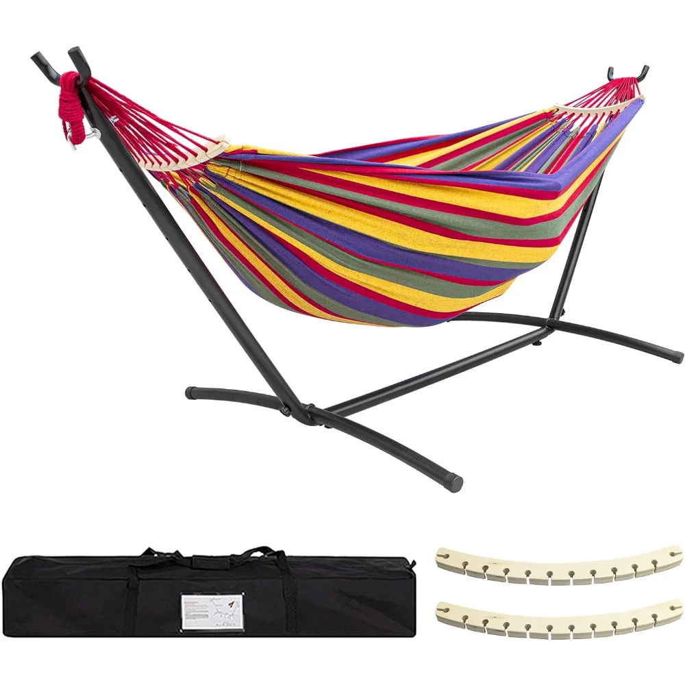 Double Hammock with Stand 450lb Capacity Stand & Premium Carrying Bag