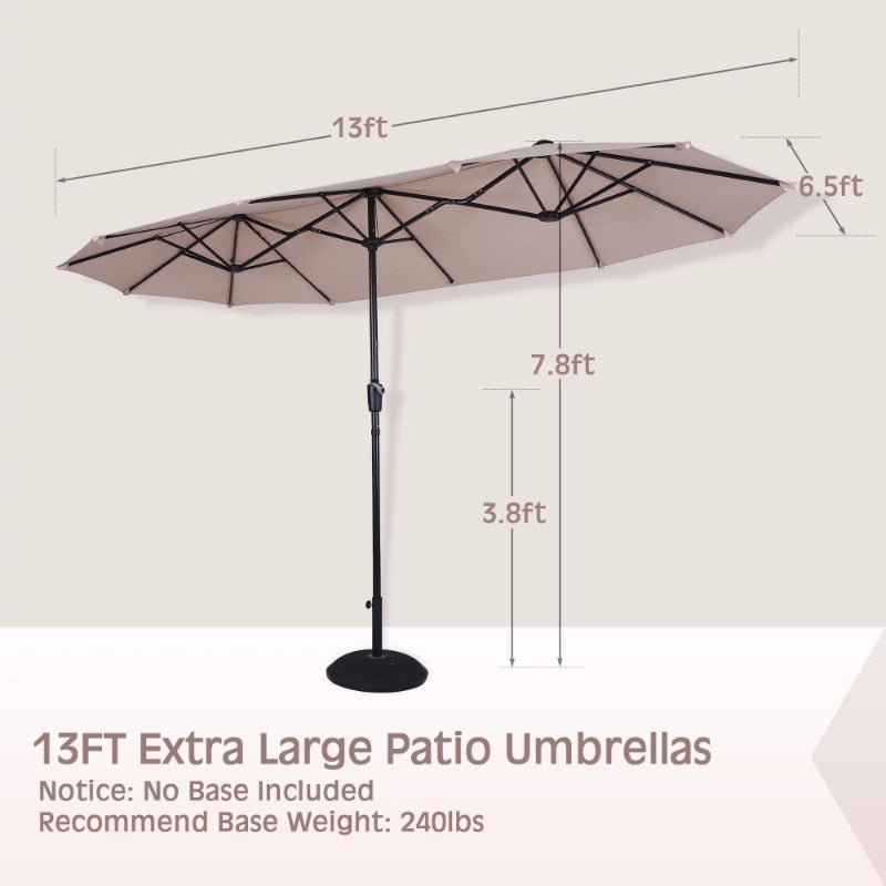 Studio 13 ft Large Patio Umbrella Double sided