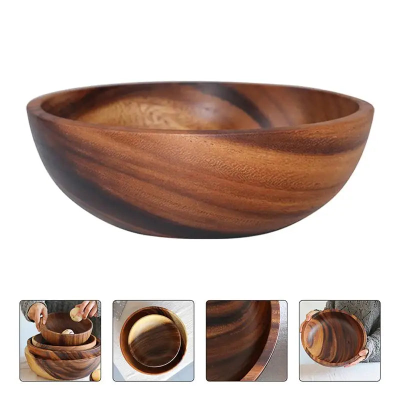 Natural Wooden Fruit or Salad Bowl