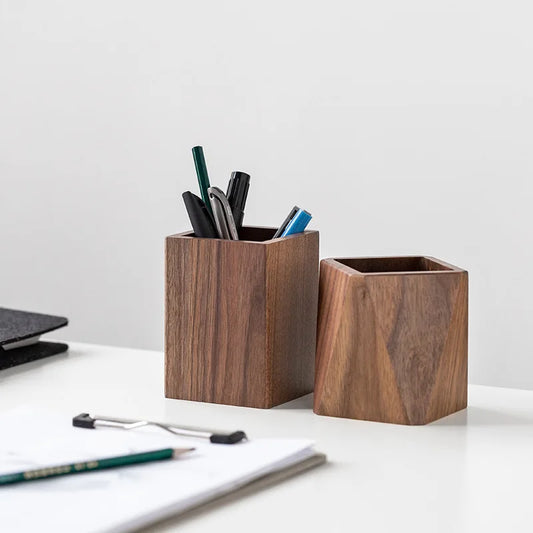 Classic Black Walnut Wooden Pen Storage Holder