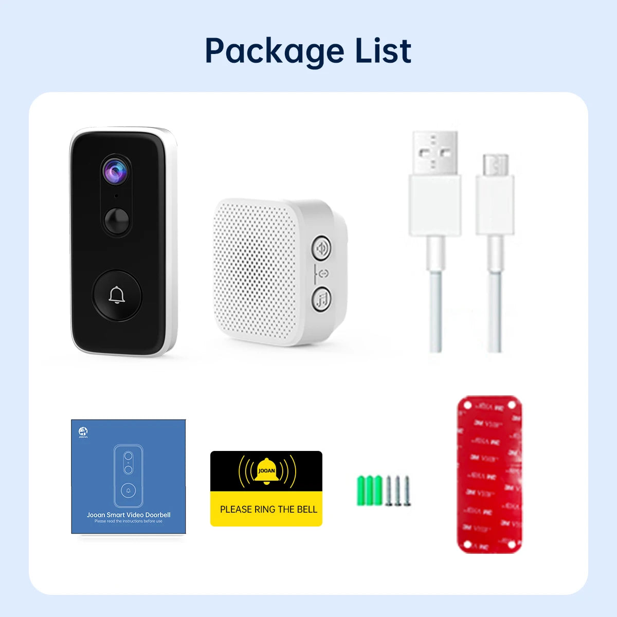 JOOAN Smart Home 3MP WiFi Intelligent Video Doorbell With Camera & Battery Powered Security Video Intercom