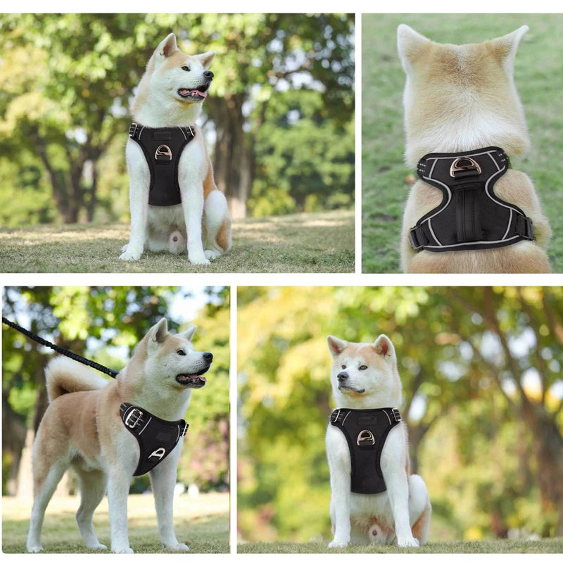 Benepaw Adjustable Soft No Pull No Choke Dog Harness with Easy Control Handle & Reflective Pet Harness