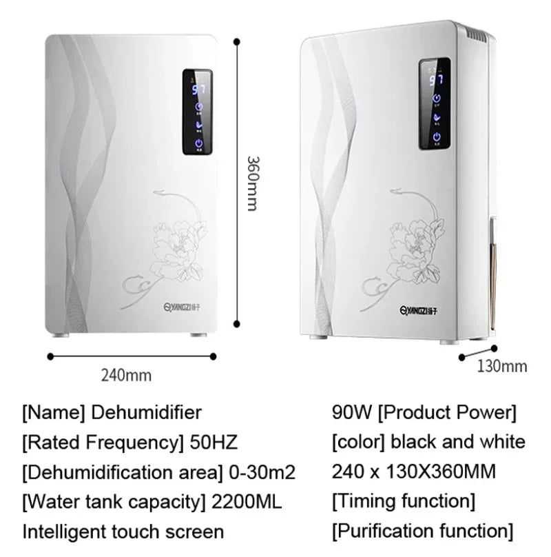 2.2L Smart Silent Dehumidifier Moisture Absorber