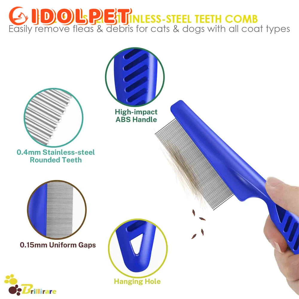 4Pcs Pet Flea Combs with High Strength Durable Teeth