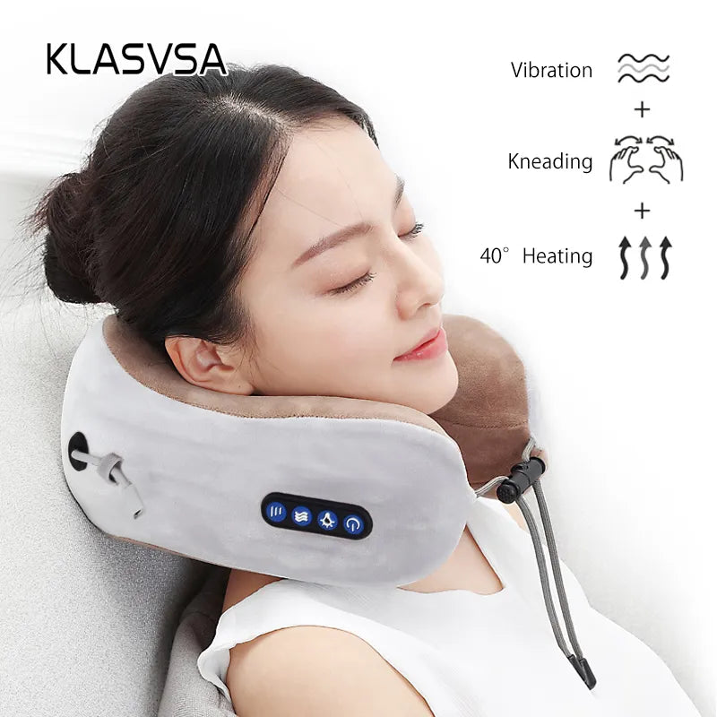 Portable Electric Neck Relaxing Massager U shaped Pillow for Home or Car