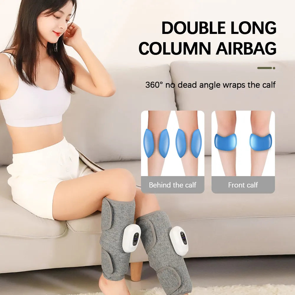 Rechargeable Wireless Electric Leg Massager Device Air Compression for Pain Relief of Muscles