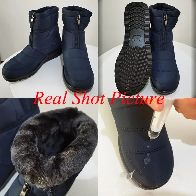 Women's Plush Lined Non Slip Waterproof Winter Snow Boots