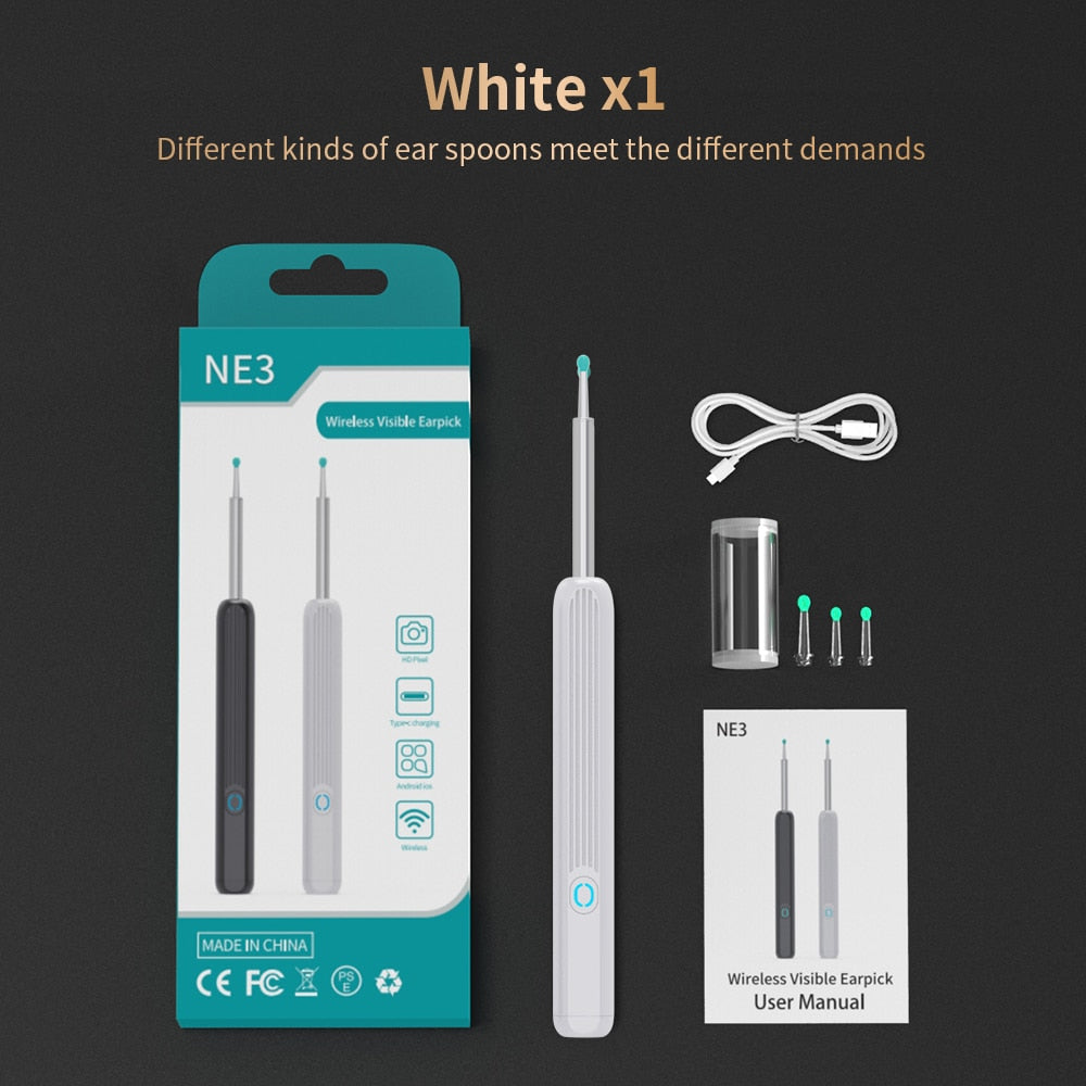 High Precision Ear Wax Removal Tool with Camera LED Light Wireless