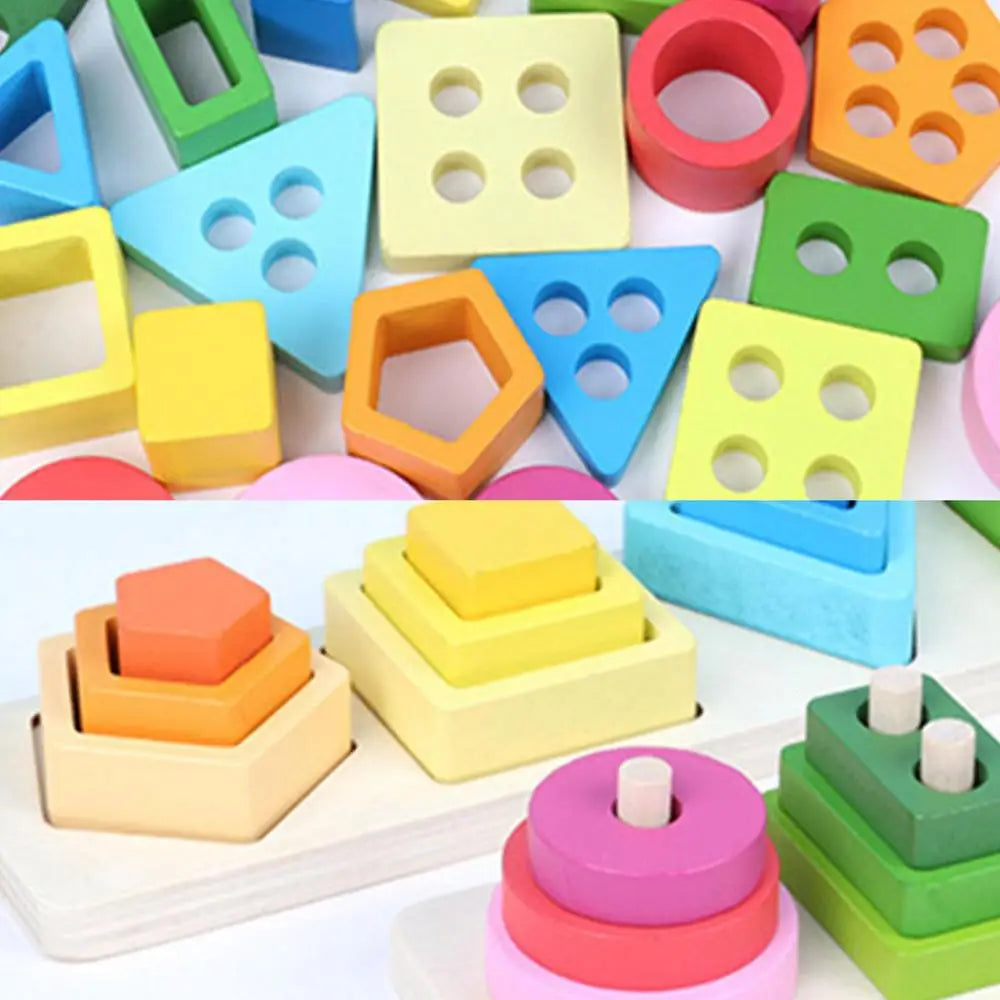 Shape Matching and Color Recognition Sorting Stacking Toys for Children