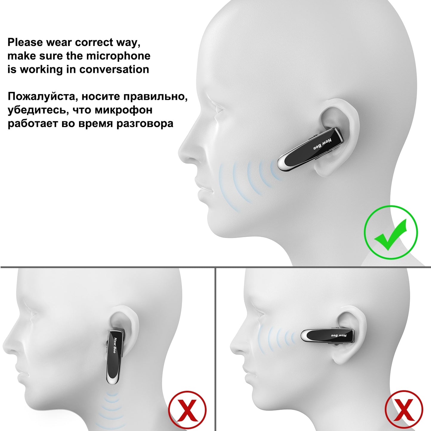 Bee Bluetooth Wireless Headset with Mic