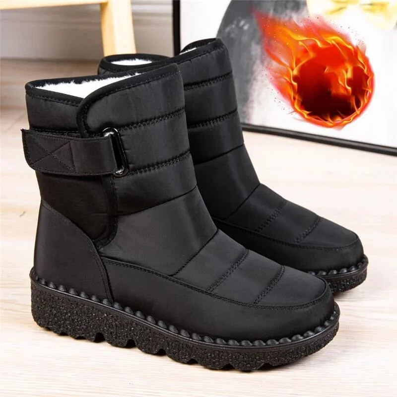 Women's Plush Lined Non Slip Waterproof Winter Snow Boots