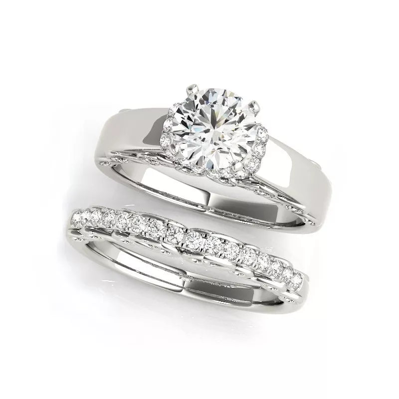 925 Sterling Silver Women's 1 Carat Moissanite Diamond Wedding Bands