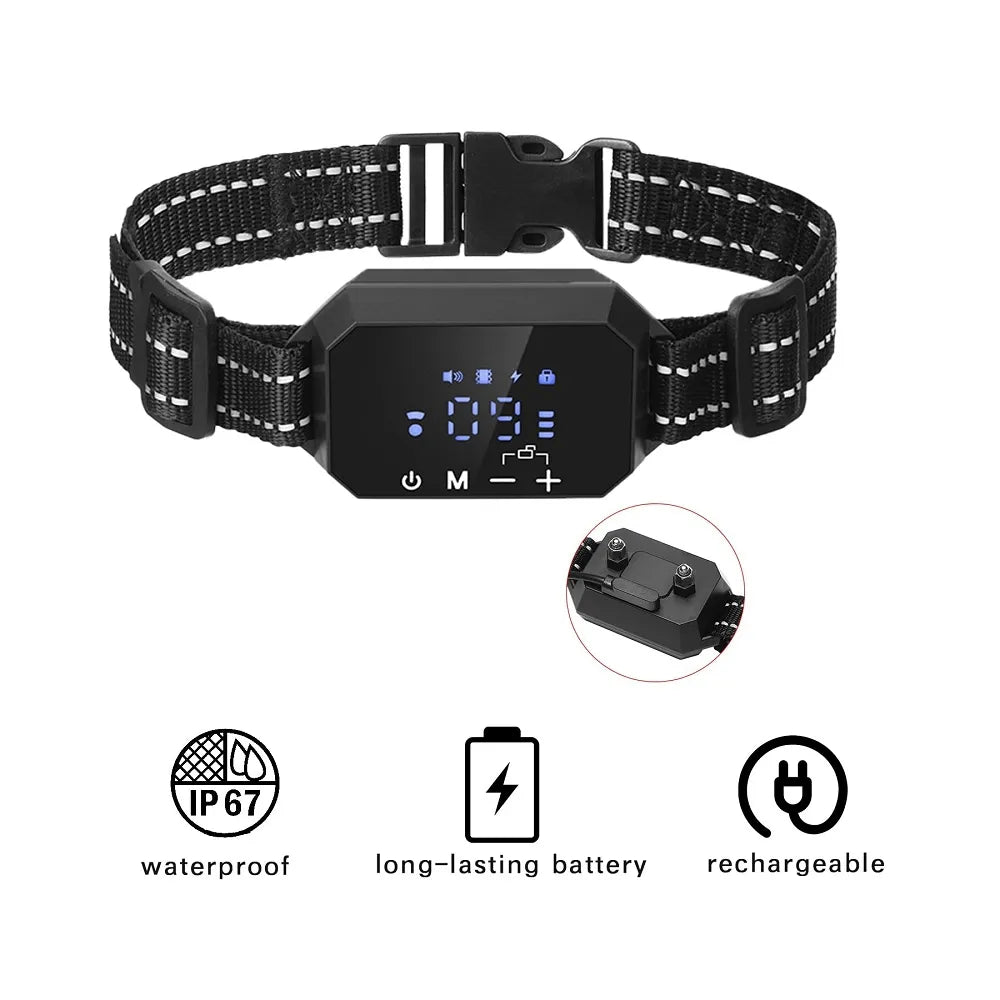 3280 Ft Radius GPS Outdoor Pet Wireless Electronic Fence System with Smart Vibration Shock Dog Collar