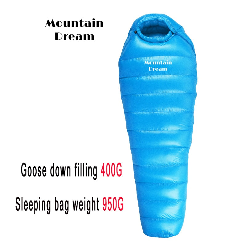 Adult Mummy White Goose Down Warm Sleeping Bag