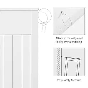 Topeakmart  Free-Standing Floor Storage Cabinet with 2 Doors & 4 Drawers for Home