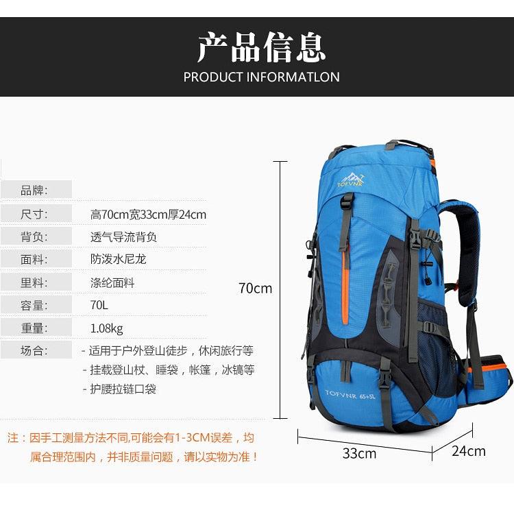 Large Camping Backpack Travel Bag