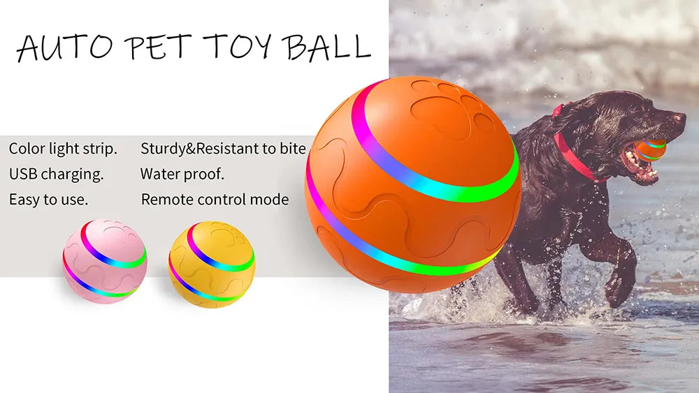 USB Rechargeable Smart interactive Rotating, Jumping Ball Pet Toy for Dog or Cat