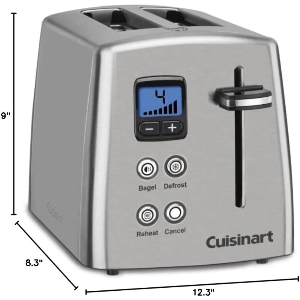 Adjustable 5 Settings with Cancel & Defrost Metal Toaster, 2-Slice, English Muffins, Bread, & Bagels