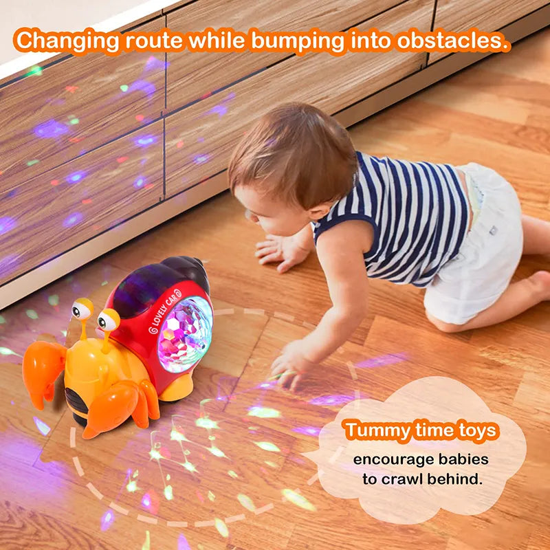 Children's Toy Crawling Dancing Electronic Crab with Music that Glows