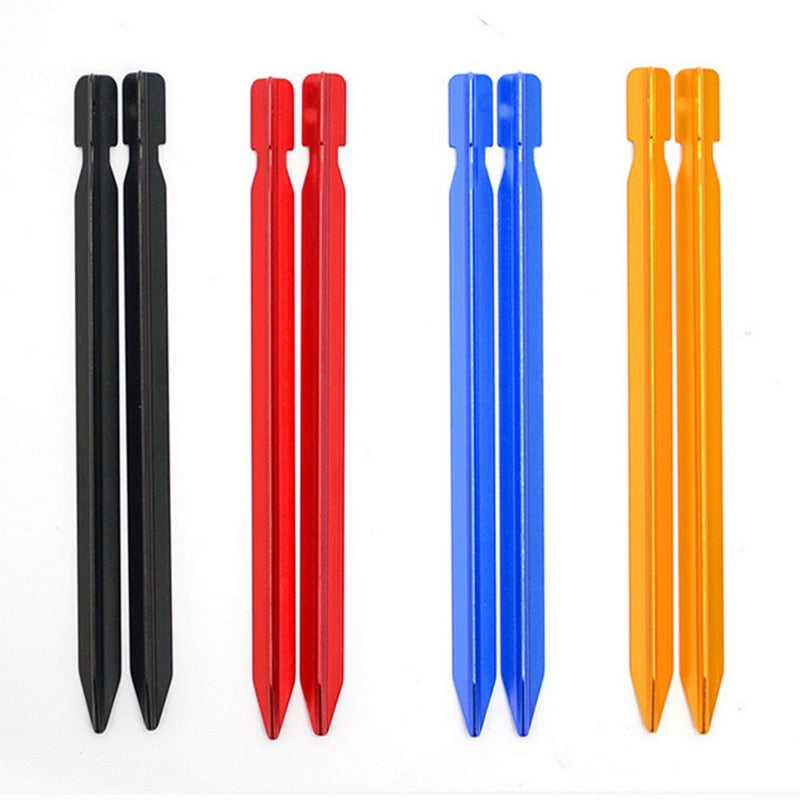 18cm Tent Pegs Aluminum Tent Stakes Nail For Camping Tent Rope Ultralight Tent Accessories - littleblackbears