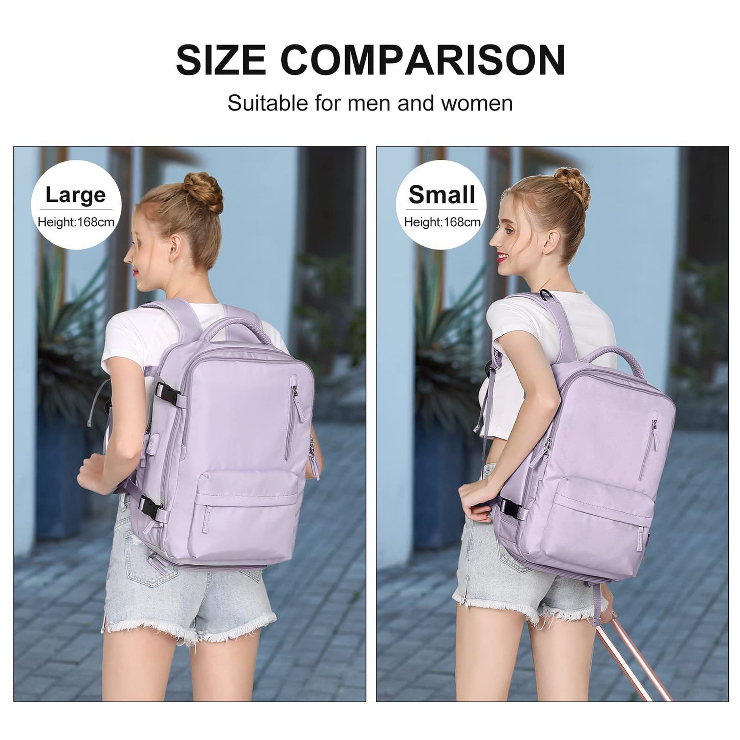 Lightweight Large Capacity Travel Backpack with USB Charging