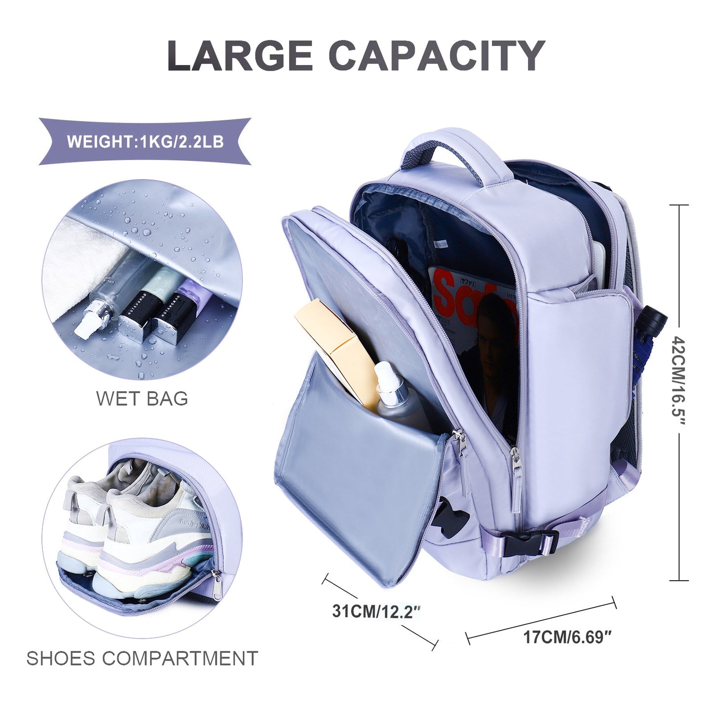 Airplane Large Capacity Travel Backpack Lightweight and Waterproof