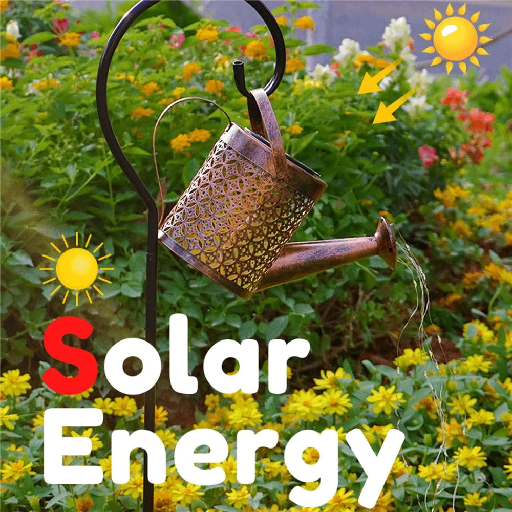 Hanging Waterproof Solar Watering Can Light Outdoor Decor for Patio/Lawn/Garden