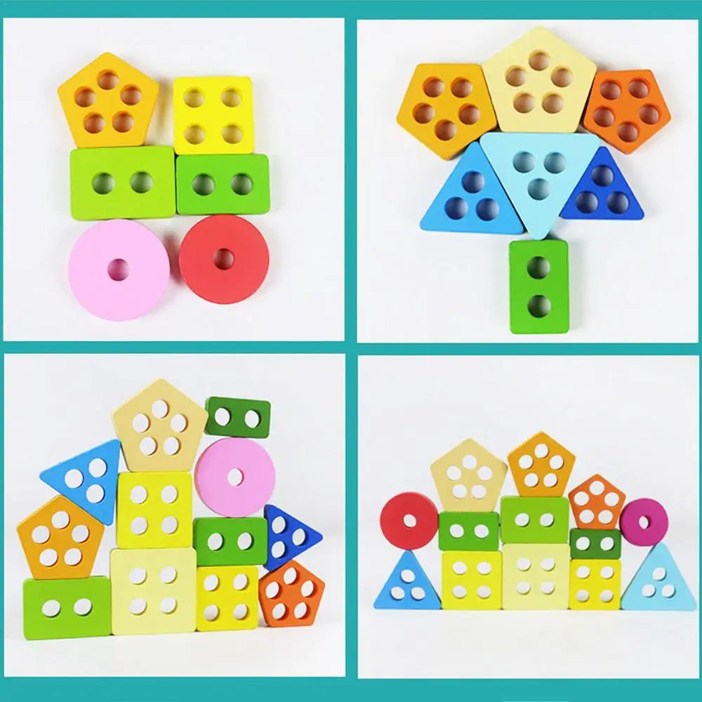 Shape Matching and Color Recognition Sorting Stacking Toys for Children