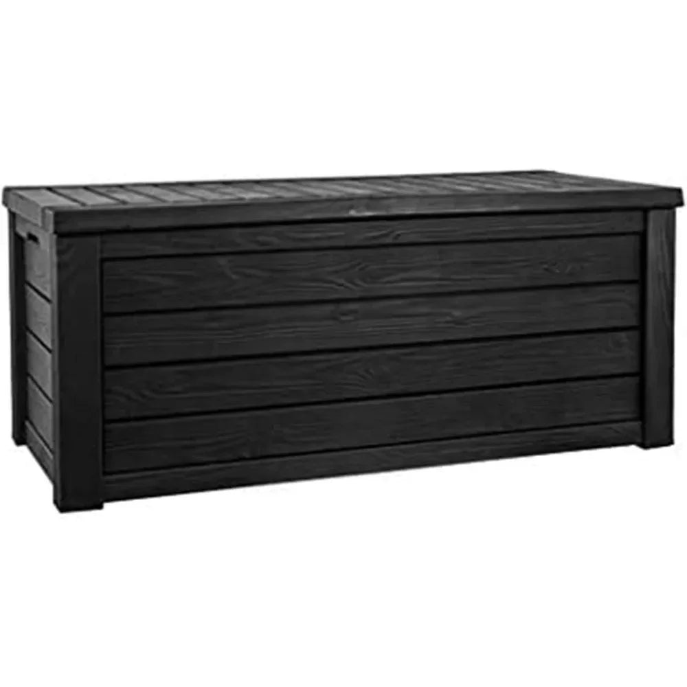 150 Gallon Plastic Backyard Outdoor Storage Deck Box for Patio Decor, Furniture Cushions,Garden Tools,Pool Accessories,Dark Gray