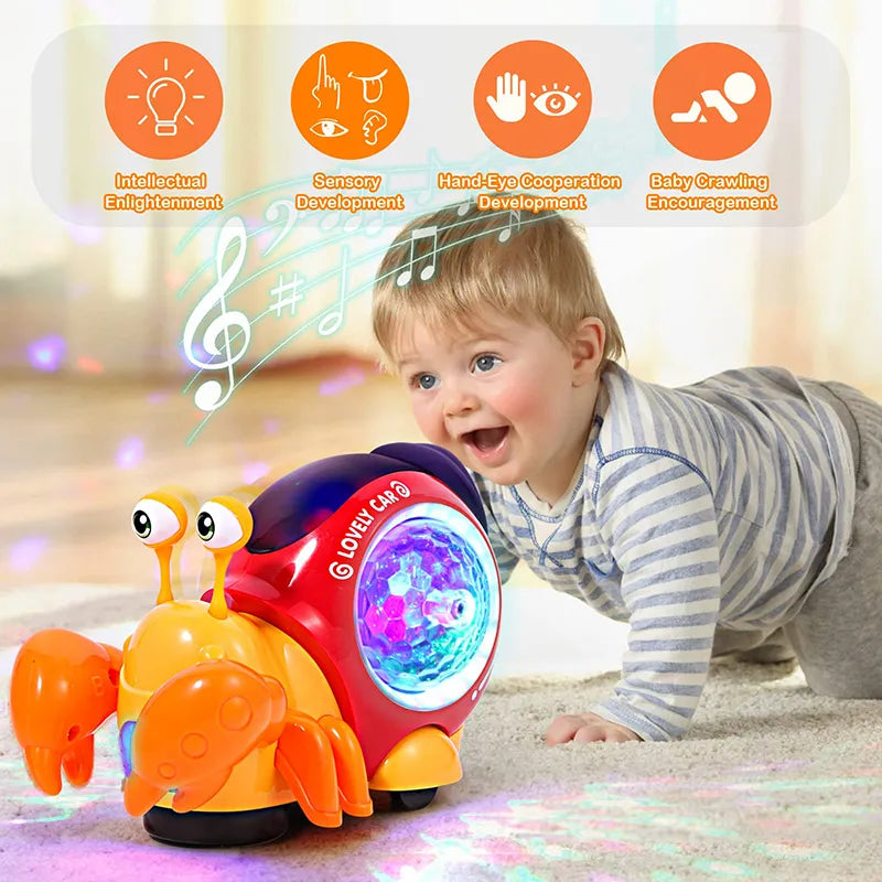 Children's Toy Crawling Dancing Electronic Crab with Music that Glows