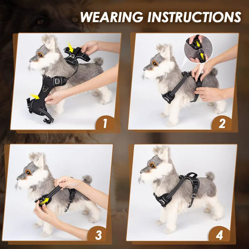 Benepaw Adjustable Soft No Pull No Choke Dog Harness with Easy Control Handle & Reflective Pet Harness