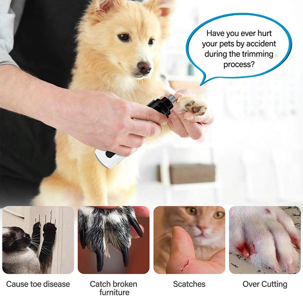 New Rechargeable Electric Nail Trimmer Grinder for Dogs & Cats