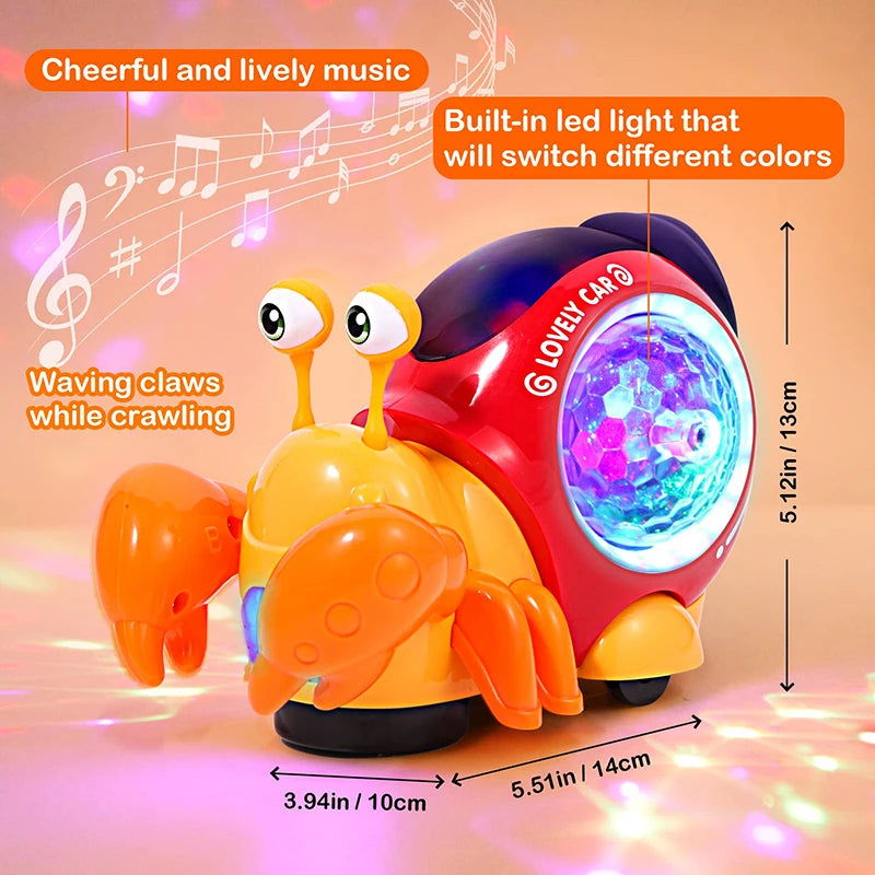 Children's Toy Crawling Dancing Electronic Crab with Music that Glows