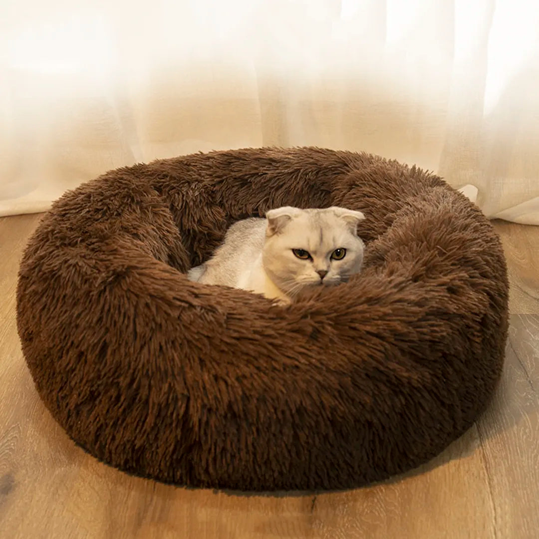 Ultra Soft Washable Comfortable Donut Cuddler Round Pet Bed for Cats or Dogs