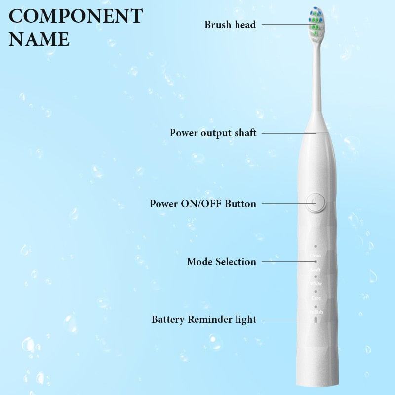 Smart Sonic Electric Toothbrush Ultrasound Teeth Whitening