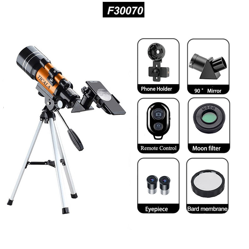 Professional Astronomical Telescope 150 Times Zoom HD - littleblackbears