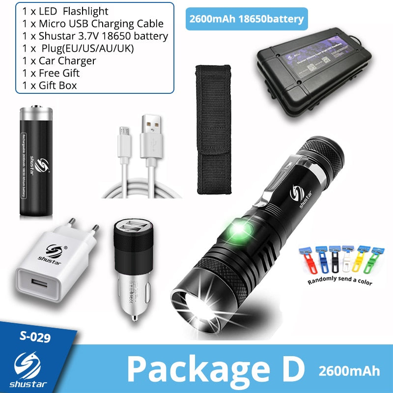 Ultra Bright LED Flashlight Waterproof Zoomable & 4 lighting modes