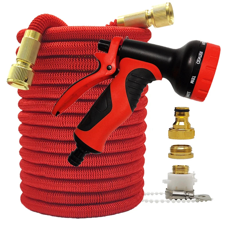 Home and Garden Flexible Expandable High Pressure Hose from 25-100 Foot With or Without Gun