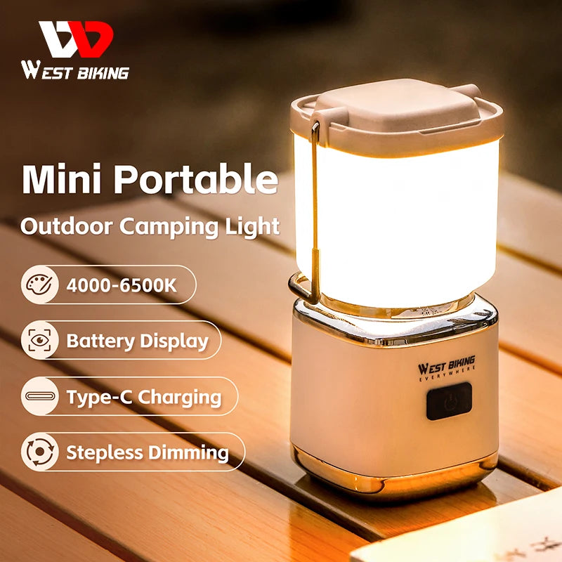 WEST BIKING Mini Portable Rechargeable Camping Light