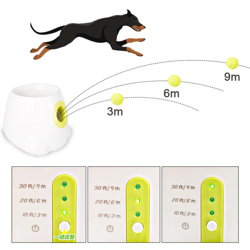 Dog Toy Automatic Tennis Ball with 3 Balls for Dog Training