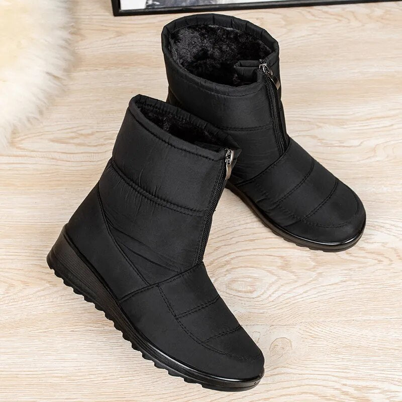 Women's Plush Lined Non Slip Waterproof Winter Snow Boots