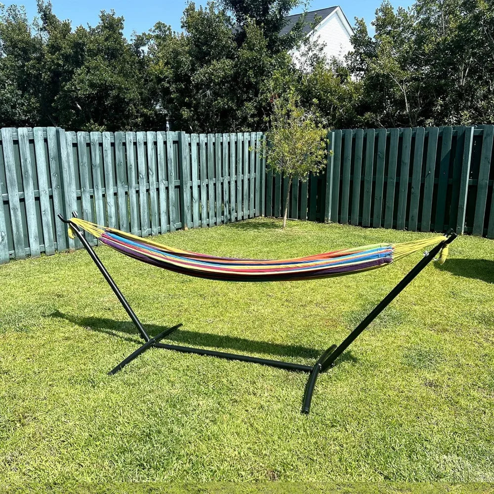 Double Hammock with Stand 450lb Capacity Stand & Premium Carrying Bag