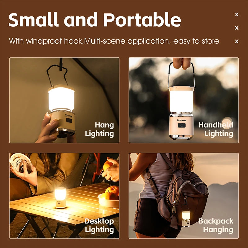 WEST BIKING Mini Portable Rechargeable Camping Light